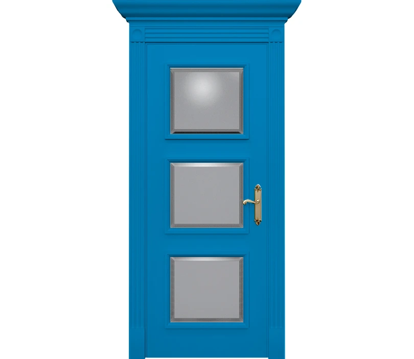 Дверь межкомнатная со стеклом Монца ДО6 голубая