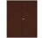 Влагостойкая дверь ПВХ EtaDoor глухая коричневая двухстворчатая с алюминиевой кромкой