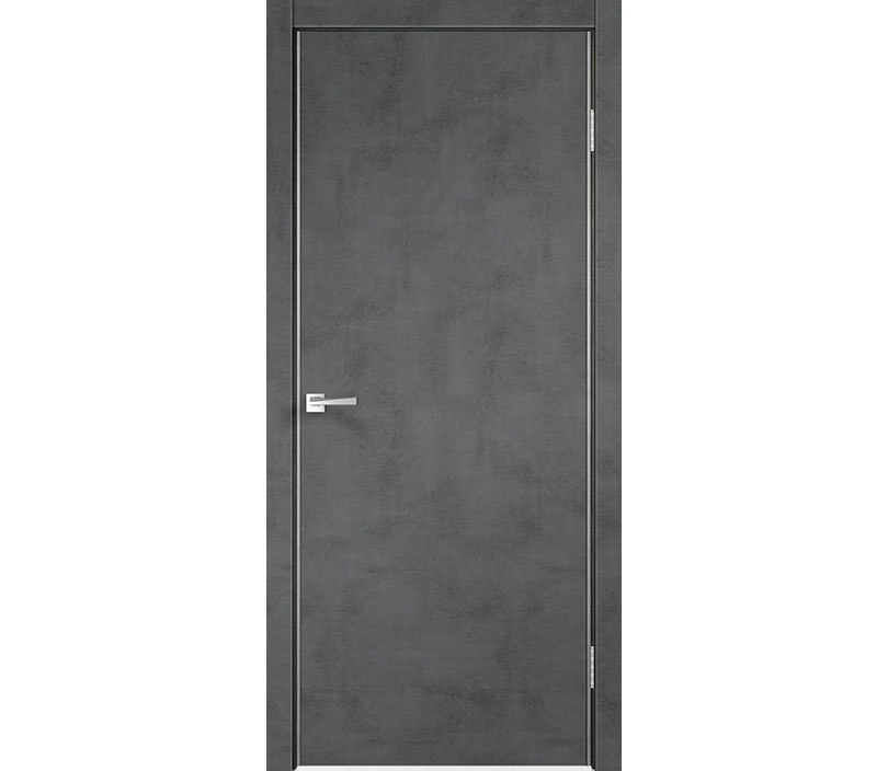 Влагостойкая дверь экошпон EtaDoor глухая одностворчатая Бетон антрацит