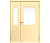 Влагостойкая дверь ПВХ EtaDoor с окном ванильная полуторастворчатая с алюминиевой кромкой