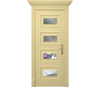 Дверь межкомнатная с зеркалом Палермо ДО4 ванильная