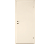 Влагостойкая дверь ПВХ EtaDoor глухая кремовая одностворчатая с алюминиевой кромкой