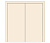 Влагостойкая дверь ПВХ EtaDoor глухая кремовая маятниковая двухстворчатая с ПВХ кромкой