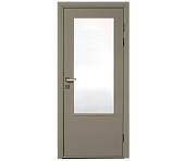 Влагостойкая дверь ПВХ EtaDoor с окном цвет мокко одностворчатая с ПВХ кромкой