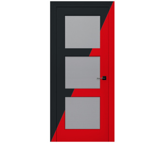 Дверь межкомнатная со стеклом Римини ДО6 красная