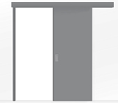 Влагостойкая раздвижная одностворчатая дверь ПВХ глухая серая