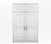 Дверь межкомнатная глухая белая Неаполь ДГ3 с фрамугой