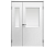 Влагостойкая дверь ПВХ EtaDoor с окном белая полуторастворчатая с алюминиевой кромкой