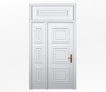 Дверь межкомнатная глухая белая Каталина ДГ6 с фрамугой