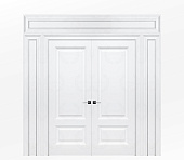 Дверь межкомнатная глухая белая Савона ДГ2 с фрамугой вокруг двери