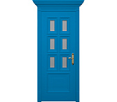 Дверь межкомнатная со стеклом Неаполь ДО1 голубая