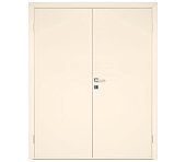 Влагостойкая дверь ПВХ EtaDoor глухая кремовая двухстворчатая с ПВХ кромкой