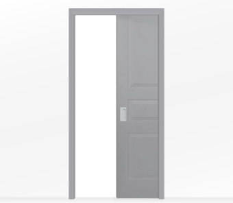 Дверь пенал раздвижная встроенная в стену одностворчатая Римини ДГ3 серая