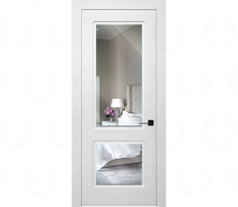 Дверь межкомнатная с зеркалом Милан ДГ2 белая