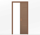 Дверь пенал раздвижная встроенная в стену одностворчатая Римини ДГ4 капучино