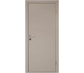 Влагостойкая дверь ПВХ EtaDoor глухая бежевая одностворчатая с алюминиевой кромкой