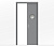 Дверь пенал раздвижная встроенная в стену одностворчатая серая с иллюминатором
